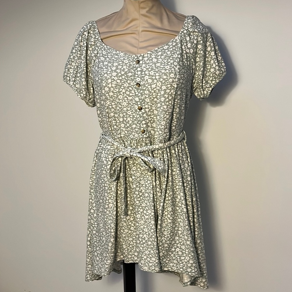 Sage floral dress